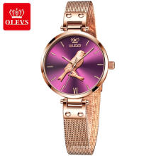 Reloj de pulsera de cuarzo minimalista ultradelgado para mujer, reloj de pulsera de malla informal a la moda, resistente al agua, reloj femenino